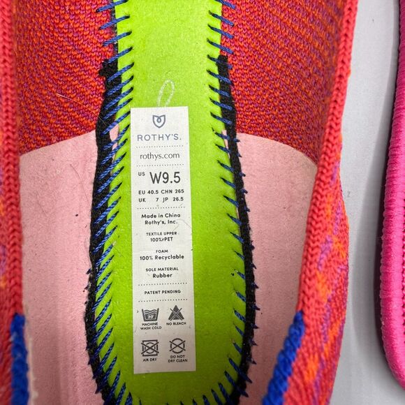 Rothys The Loafer Women’s Flats Pomegranate Red Knit Shoes Comfort Flats Sz 9.5 - Picture 9 of 9